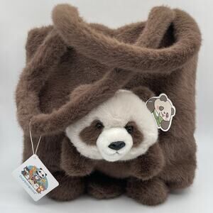 buyborgood Cute Animal Plush Panda Doll Furry Handbag